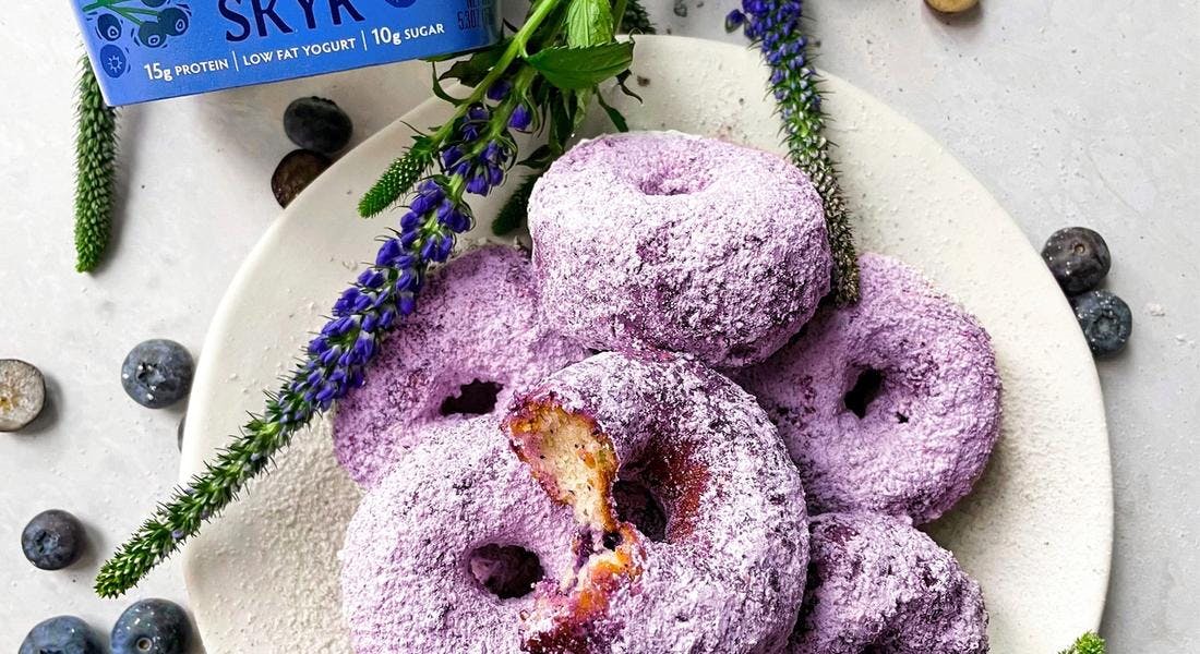 Blueberry Bilberry Skyr Cake Doughnuts
