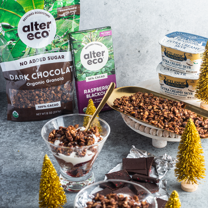 Cover Image for Alter Eco x Icelandic Provisions Whipped Dark Chocolate Raspberry Skyr Cups